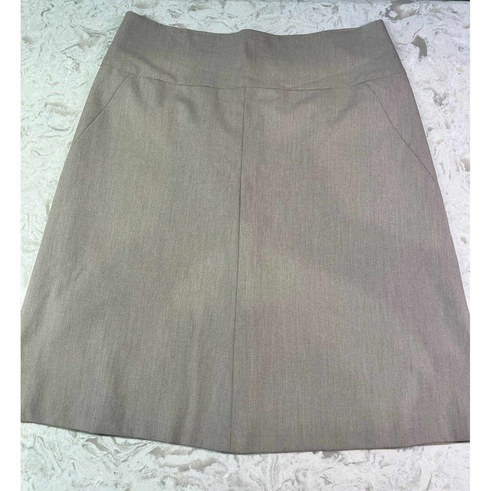 J Jill Petite Stretch A Line Midi Skirt Tan Size 6
